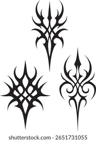 Ilustração vetorial de cibersigilismo altamente detalhada combinando influências neotípicas, ocultas e futuristas. Ideal para tatuagens, cartazes de arte escura, designs de moda, capas de álbuns ou branding inspirado em Y2K.