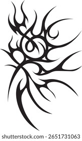 Ilustração vetorial de cibersigilismo altamente detalhada combinando influências neotípicas, ocultas e futuristas. Ideal para tatuagens, cartazes de arte escura, designs de moda, capas de álbuns ou branding inspirado em Y2K.