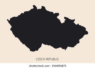 Highly detailed Czechia map with borders isolated on background