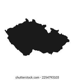 Highly detailed Czechia map with borders isolated on background