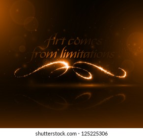 Highly detailed decorative element with inspirative writing. Color is defined by layer with "color" transparency. So it can be changed in one step. Vector, eps10.