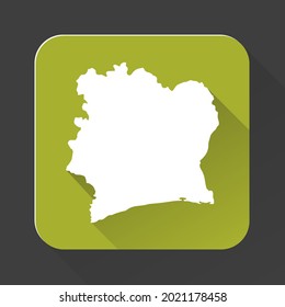 Highly detailed Côte d'Ivoire map with borders isolated on background