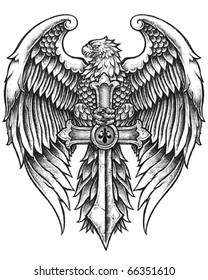 Highly detailed Eagle with Sword
