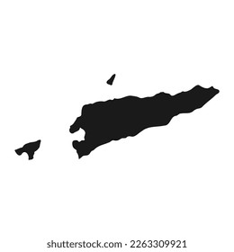 Highly detailed East Timor map with borders isolated on background