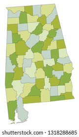 Highly detailed editable political map with separated layers. Alabama