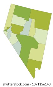 Highly detailed editable political map with separated layers. Nevada.