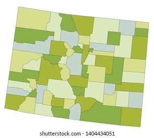 Highly detailed editable political map with separated layers. Colorado.