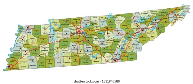 Highly Detailed Editable Political Map Separated Stockvector Rechtenvrij