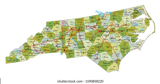 2,544 North carolina county map Images, Stock Photos & Vectors ...