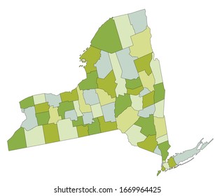 Highly detailed editable political map with separated layers. New York.