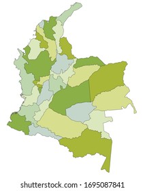 Highly detailed editable political map with separated layers. Colombia.