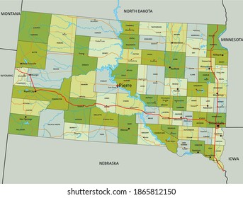 Highly Detailed Editable Political Map Separated Stock Vector (Royalty ...