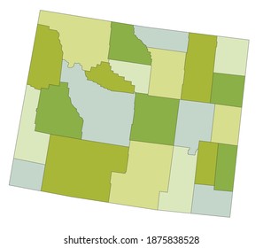 Highly detailed editable political map with separated layers. Wyoming.