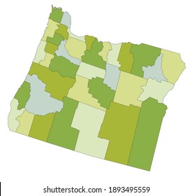 Highly detailed editable political map with separated layers. Oregon.