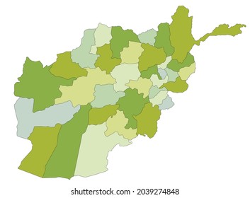 Highly detailed editable political map with separated layers. Afghanistan.