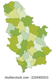 Highly detailed editable political map with separated layers. Serbia.
