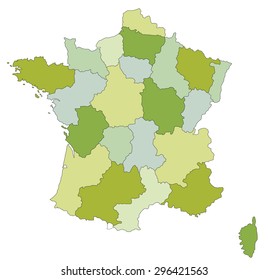 Highly detailed editable political map. France.