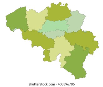 Highly detailed editable political map with separated layers. Belgium.