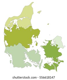 Highly detailed editable political map with separated layers. Denmark.