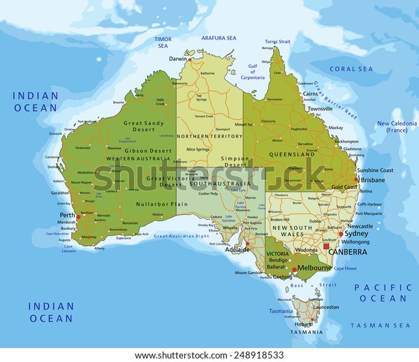 Highly Detailed Editable Political Map Separated Stock Vector (royalty 