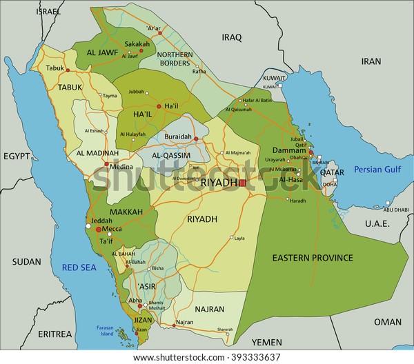 Highly Detailed Editable Political Map Separated Stock Vector (Royalty ...