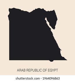 Highly detailed Egypt map  with borders isolated on background