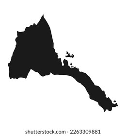Highly detailed Eritrea map with borders isolated on background