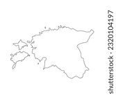 Highly detailed Estonia map with borders isolated on background