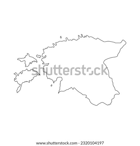 Highly detailed Estonia map with borders isolated on background