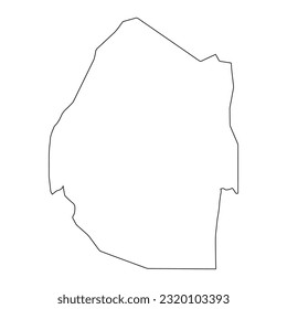 Mapa muy detallado de Eswatini con fronteras aisladas en segundo plano