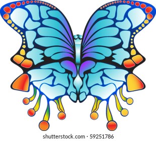 A highly detailed fantasy butterfly in vector