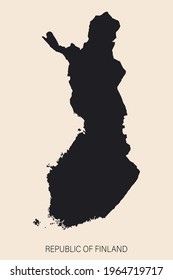 Highly detailed Finland map with borders isolated on background