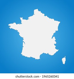 Highly detailed France map with borders isolated on background