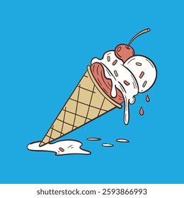 A highly detailed, full-body realistic ice cream vector illustration. Perfect for branding, packaging, advertisements, and digital designs.