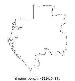 Mapa muy detallado de Gabón con fronteras aisladas en segundo plano