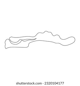Highly detailed Gambia map with borders isolated on background