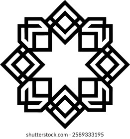 A highly detailed geometric pattern forming an eight-pointed star.