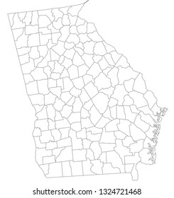 Highly Detailed Georgia Blind Map.