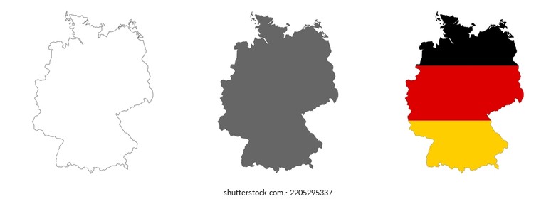 Highly detailed Germany map with borders isolated on background