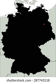 Highly Detailed Germany Silhouette map
