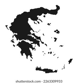 Highly detailed Greece map with borders isolated on background