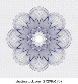Highly detailed guilloche rosette created from fine curved wave lines forming a symmetrical circular security ornament. This spirograph-style line art is commonly used in banknotes, certificates, passports, vouchers, official documents, and luxury decorative backgrounds, offering a classic and sophisticated engraving appearance.