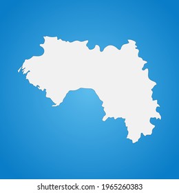 Highly detailed Guinea map with borders isolated on background