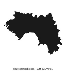 Highly detailed Guinea map with borders isolated on background