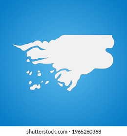 Highly detailed Guinea-Bissau map with borders isolated on background