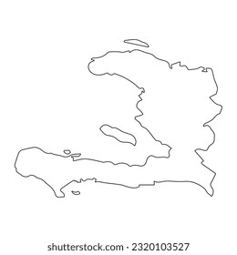 Highly detailed Haiti map with borders isolated on background