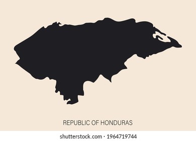 Highly detailed Honduras map with borders isolated on background