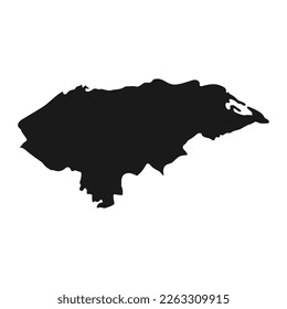 Mapa hondureño altamente detallado con fronteras aisladas en segundo plano