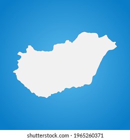 Highly detailed Hungary map with borders isolated on background