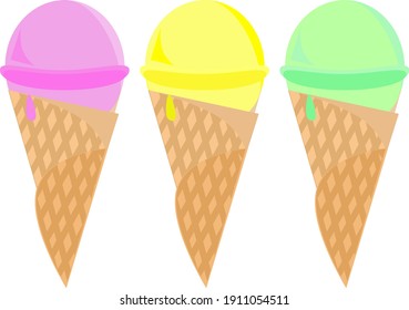 Highly Detailed Ice Cream Set Icecream Stock Vector (Royalty Free ...